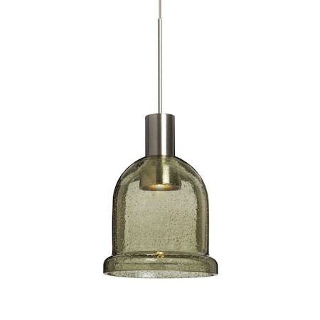 Besa Lighting Kiba Cord Pendant, Latte Bubble, Satin Nickel Finish, 1x3W LED 1XT-KIBALT-LED-SN